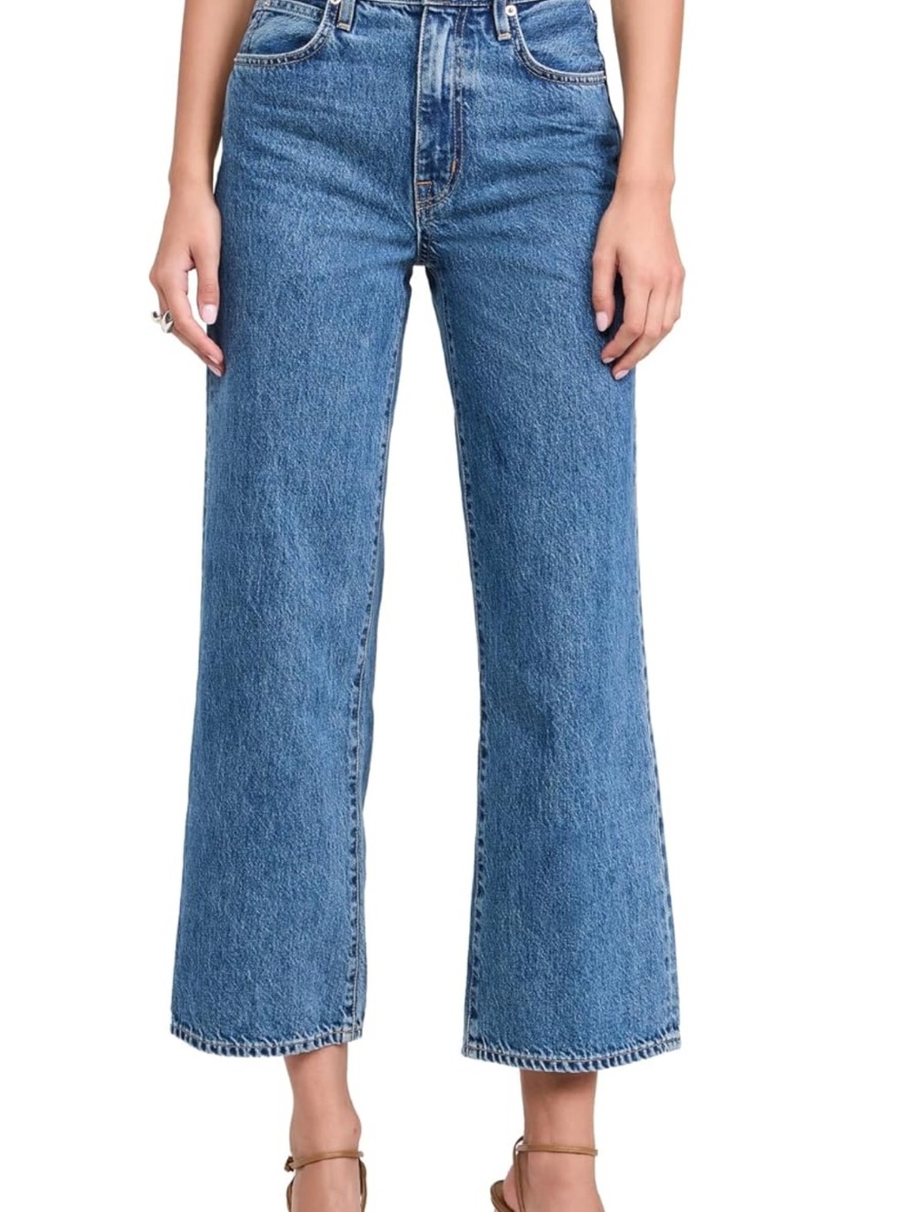 SLVRLAKE High-Rise Wide-Leg Jeans in Blue Denim